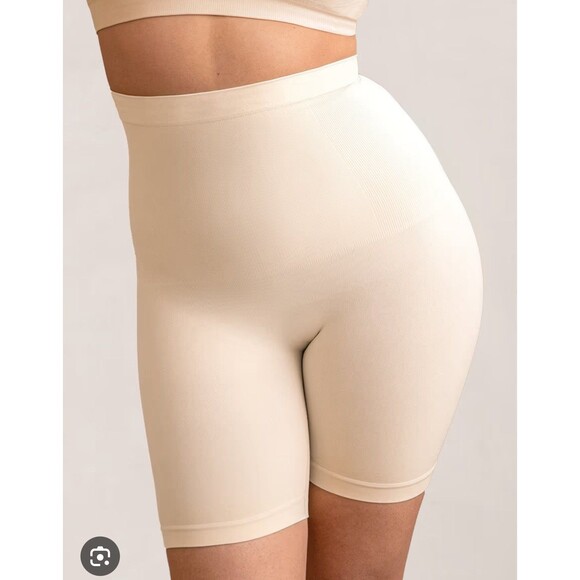 Shapermint High Waisted Tan Beige Shaper Smoothing Shorts Sz XL/ 2XL NEW - Picture 1 of 9